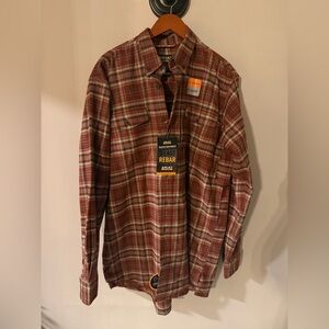 Ariat Rebar Brown Plaid Shirt brand new with tags large- tall